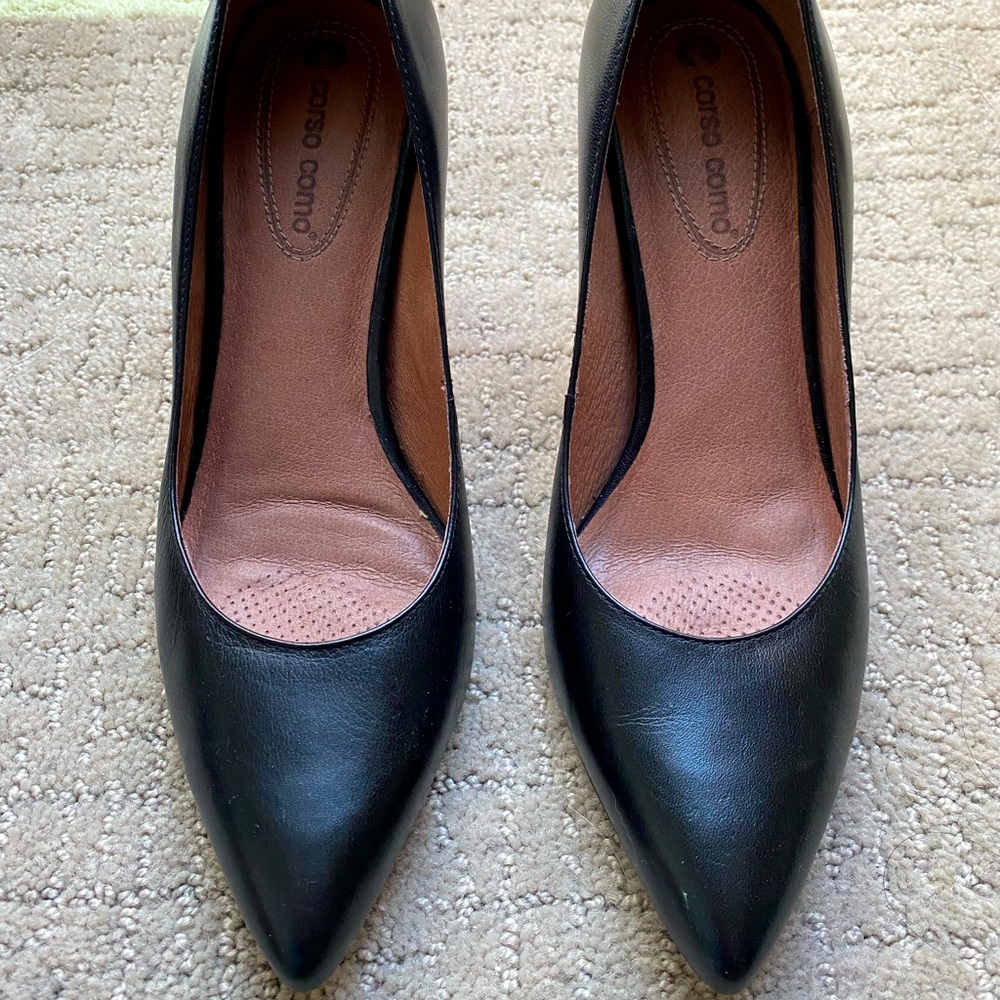 Corso Como leather black heels